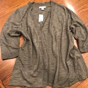CJ Banks heather green cardigan - NWT - size 1X